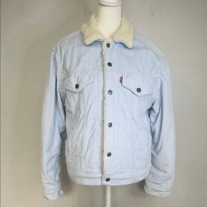 Levi’s Corduroy Faux Fur Jacket Blue Size Small